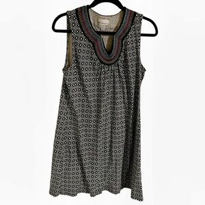 Rafaela black white diamond 100% cotton sleeveless dress large L